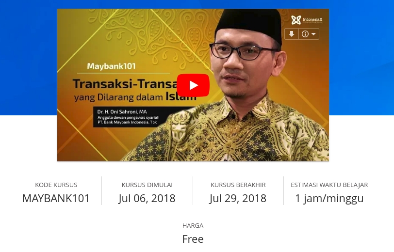 Kursus Keuangan Syariah IndonesiaX - Kursus Keuangan Syariah di IndonesiaX 1