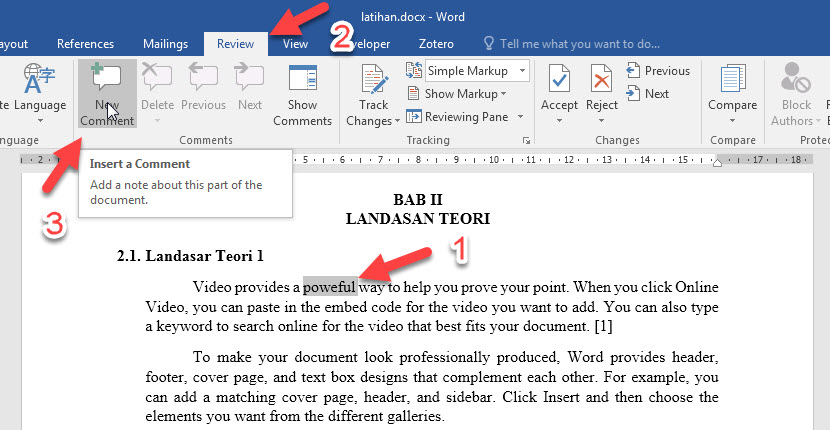 Menggunakan Komentar di Microsoft Word Untuk Membantu Proses Bimbingan Online