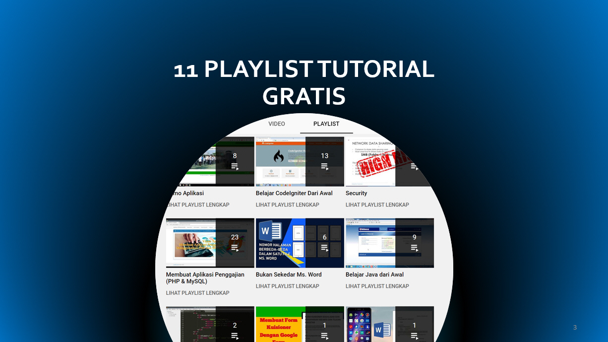 11 Playlist Video Tutorial Komputer dan Pemrograman Gratis di Youtube Yang InsyaAllah Bermanfaat