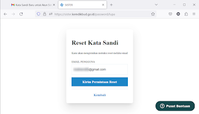 Cara Mendapatkan Informasi Email yang Terdaftar Di SISTER Dosen/Tendik