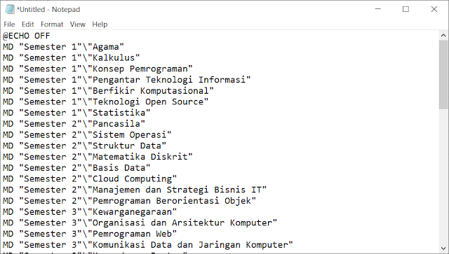 Daftar Perintah Membuat Folder Masal