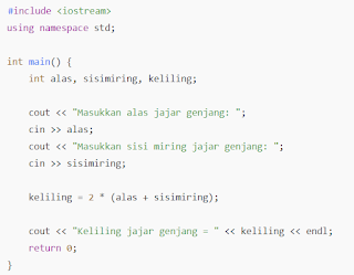 Menghitung Keliling Jajar Genjang dengan C++