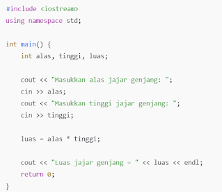Menghitung Luas Jajar Genjang dengan C++